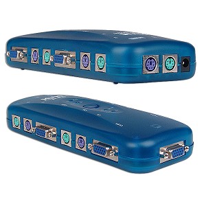 KVM 4PORT SWITCH AUTO INC. 2 CABLES PS2